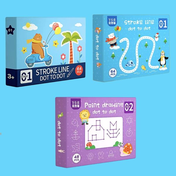 Boîtes de jeu éducatif point à point pour enfants
