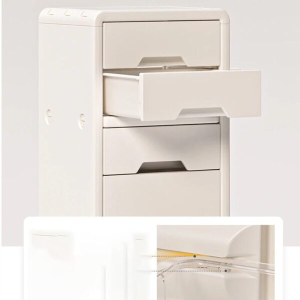 Meuble compact pour rangement enfant avec tiroirs et compartiments spacieux.