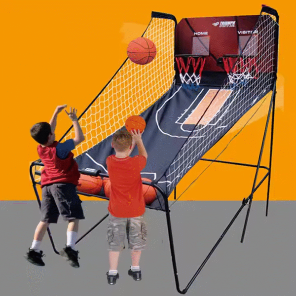 Jeu d’arcade Basket Double Panier avec Retour de Balles & Compteur – Format XXL 205 cm